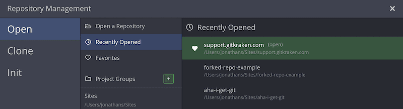 Open repository